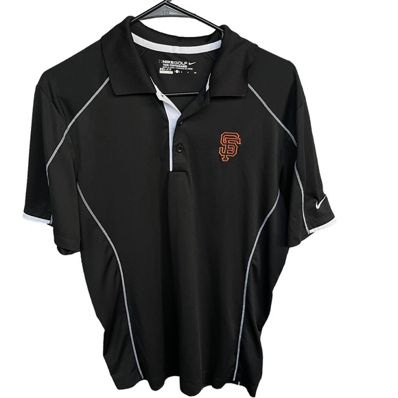 Nike Polo Shirt Mens Small Black SF Giants Dri-fit Tour Performance Golf - Picture 1 of 11